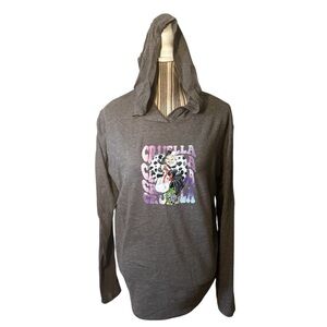 Cruella Hooded Tee XL Alternative Apparel Gray Disney Long-Sleeve Hoodie Cotton